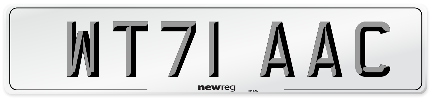 WT71 AAC Number Plate from New Reg